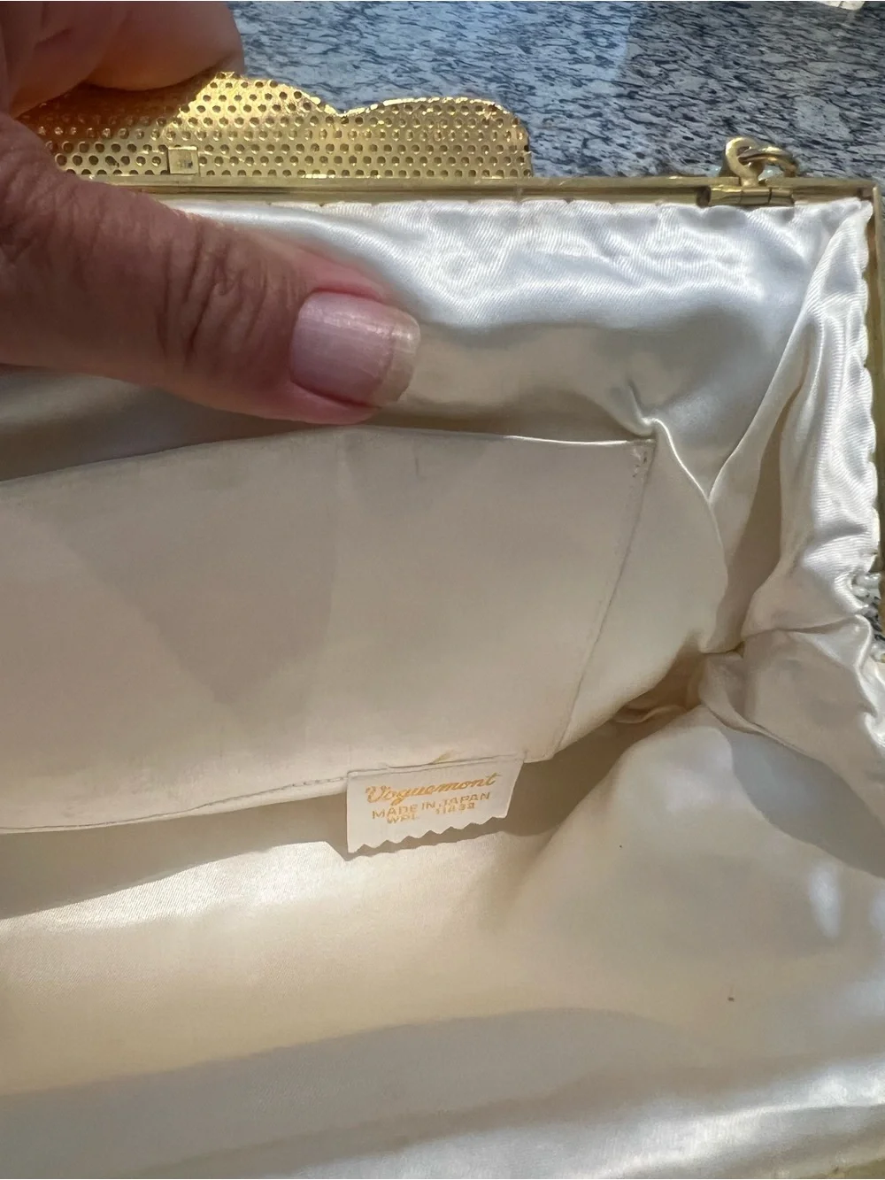 Voguemont MCM Elegant White Beaded Women’s Evening Bag